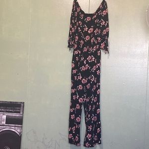 Black floral jumpsuit